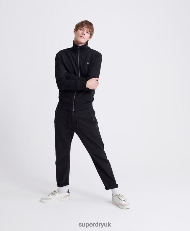 Collective Loopback Track Top Men Black Clothing Superdry 66N8N876