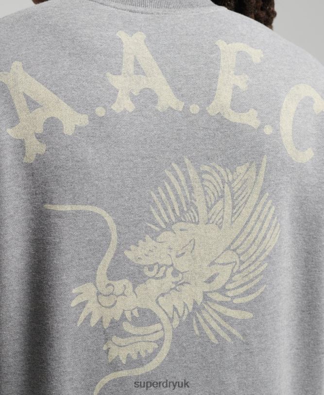 Collegiate Crew Sweatshirt Men Dark Grey Clothing Superdry 66N8N782