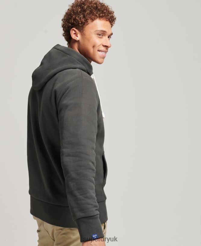 Collegiate Hoodie Men Dark Grey Clothing Superdry 66N8N5089