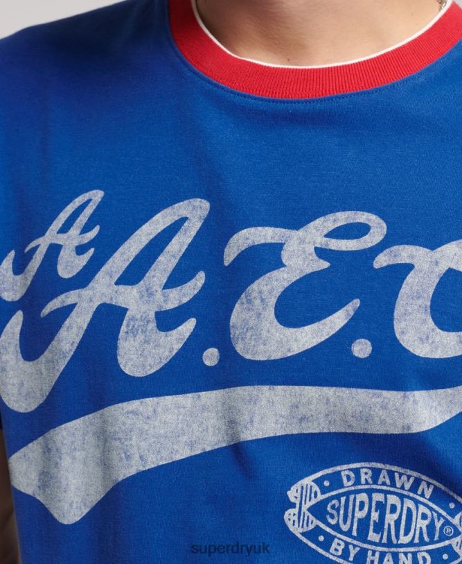 Collegiate T-shirt Men Blue Clothing Superdry 66N8N4961