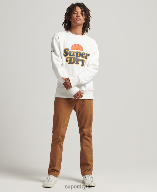 Cooper Nostalgia Crew Sweatshirt Men Cream Clothing Superdry 66N8N5051