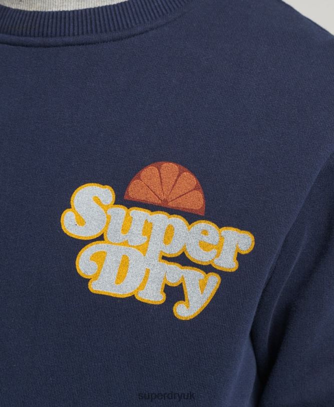 Cooper Nostalgia Crew Sweatshirt Men Navy Clothing Superdry 66N8N5006