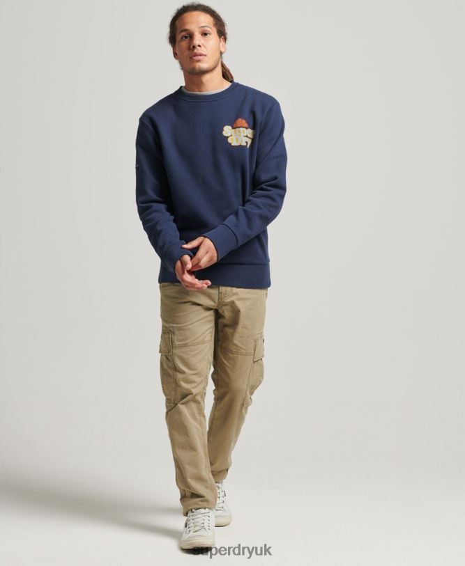 Cooper Nostalgia Crew Sweatshirt Men Navy Clothing Superdry 66N8N5006