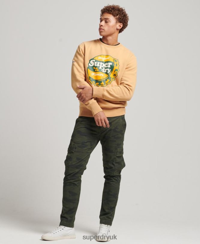 Cooper Nostalgia Crew Sweatshirt Men Yellow Clothing Superdry 66N8N4994