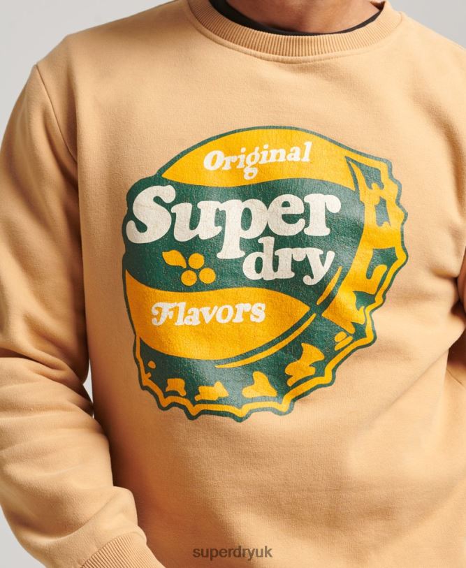 Cooper Nostalgia Crew Sweatshirt Men Yellow Clothing Superdry 66N8N4994