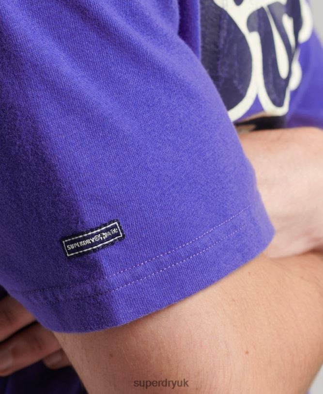 Cooper Retro 70S Graphic T-Shirt Men Light Blue Clothing Superdry 66N8N4900