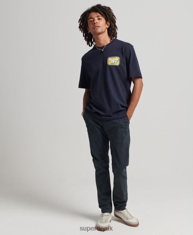 Cooper Retro 70S Graphic T-Shirt Men Navy Clothing Superdry 66N8N4811