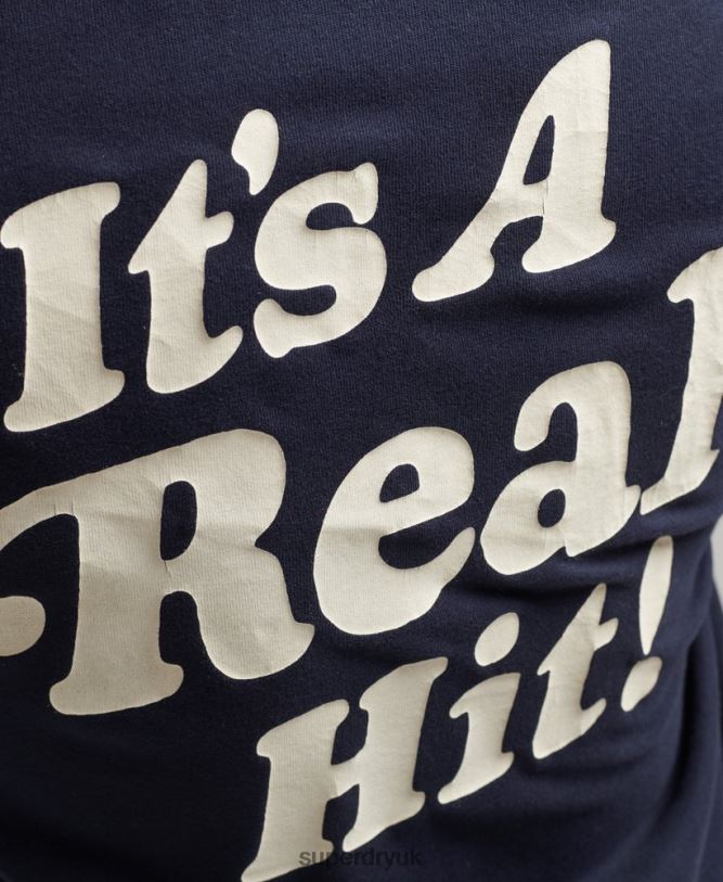 Cooper Retro 70S Graphic T-Shirt Men Navy Clothing Superdry 66N8N4811