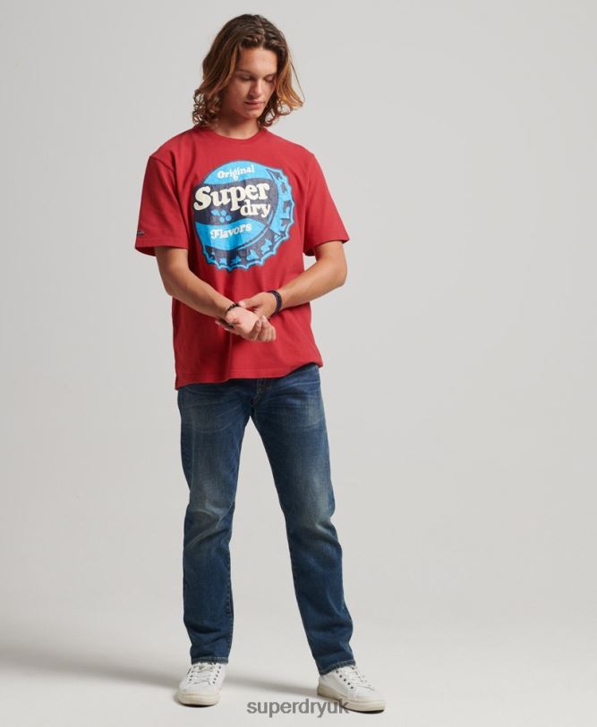 Cooper Retro 70S Graphic T-Shirt Men Red Clothing Superdry 66N8N4878