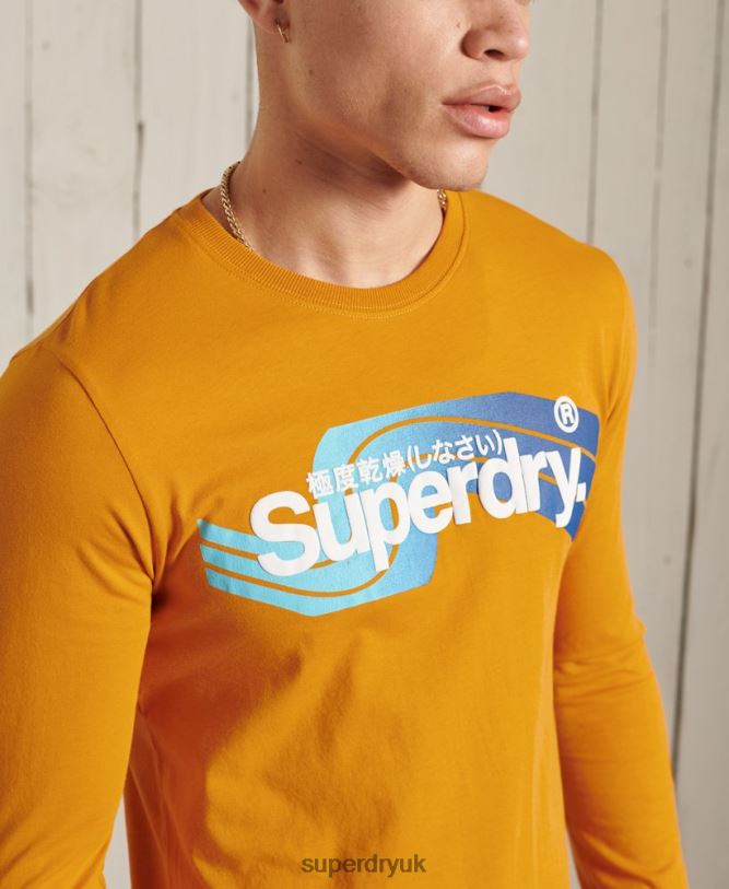 Core Logo Cali Long Sleeved Top Men Gold Clothing Superdry 66N8N6444