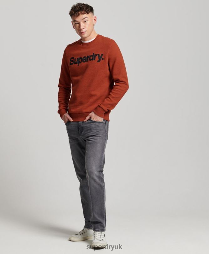 Core Logo Classic Crew Sweatshirt Men Orange Clothing Superdry 66N8N592