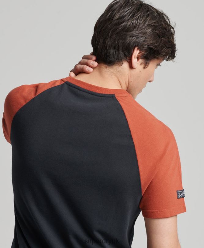 Core Logo Graphic Raglan T-Shirt Men Navy Clothing Superdry 66N8N4842