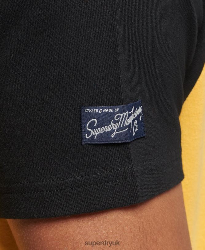 Core Logo Graphic Raglan T-Shirt Men Yellow Clothing Superdry 66N8N4860