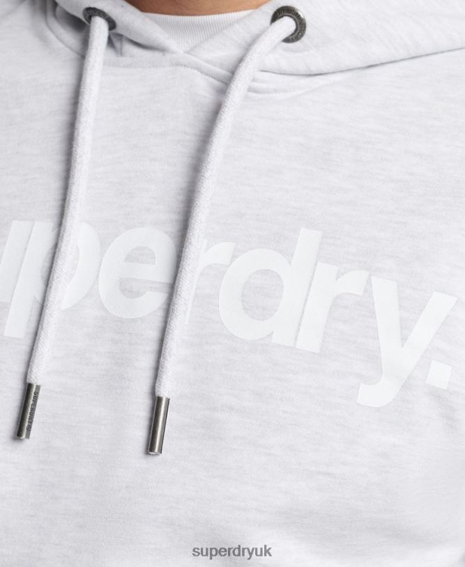 Core Logo Unbrushed Hoodie Men Light Grey Clothing Superdry 66N8N866
