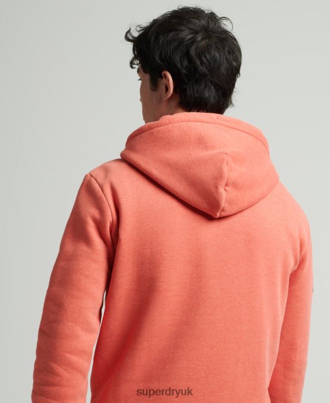 Corporation Logo Marl Hoodie Men Orange Clothing Superdry 66N8N5131