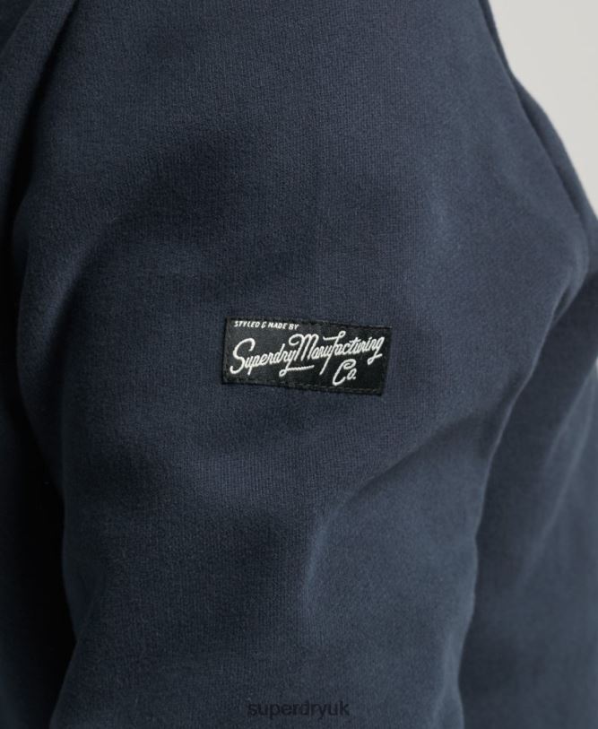 Corporation Logo Work Crew Sweatshirt Men Navy Clothing Superdry 66N8N5061