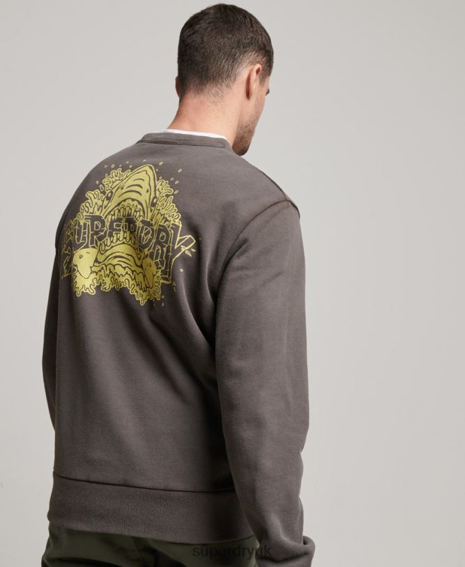 Creatures Crew Sweatshirt Men Dark Grey Clothing Superdry 66N8N565