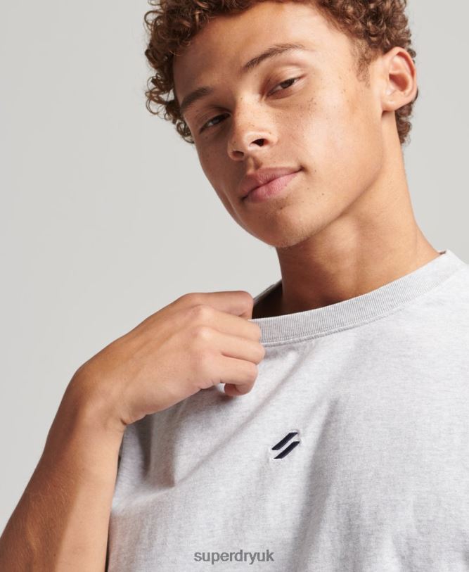 Essential Logo Loose Fit T-Shirt Men Grey Clothing Superdry 66N8N4839
