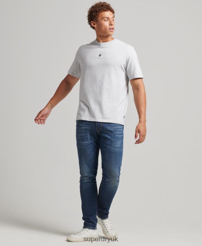 Essential Logo Loose Fit T-Shirt Men Grey Clothing Superdry 66N8N4839