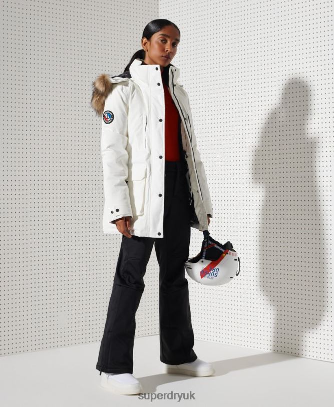 Everest Down Snow Parka Coat Women White Clothing Superdry 66N8N5487