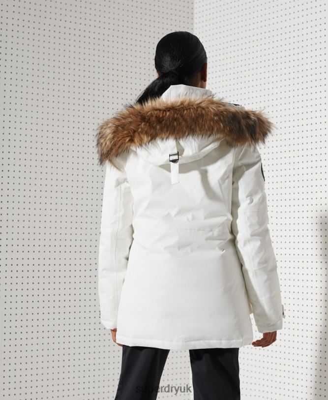 Everest Down Snow Parka Coat Women White Clothing Superdry 66N8N5487