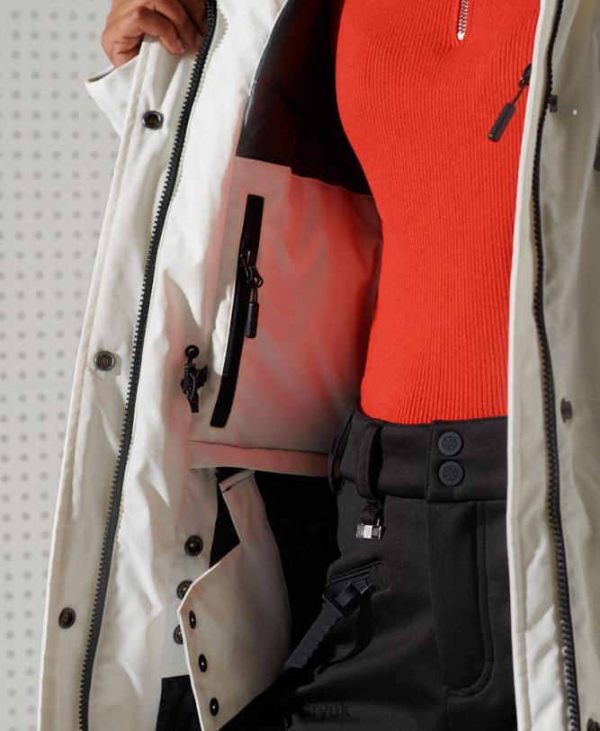 Everest Down Snow Parka Coat Women White Clothing Superdry 66N8N5487