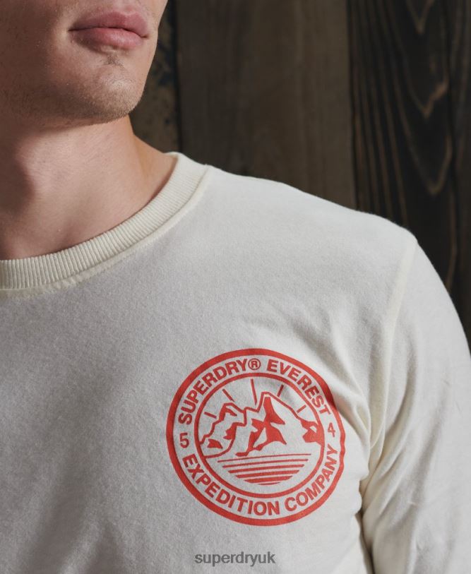 Everest Long Sleeved Top Men Cream Clothing Superdry 66N8N1572