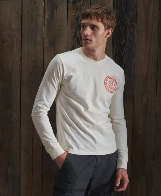Everest Long Sleeved Top Men Cream Clothing Superdry 66N8N1572
