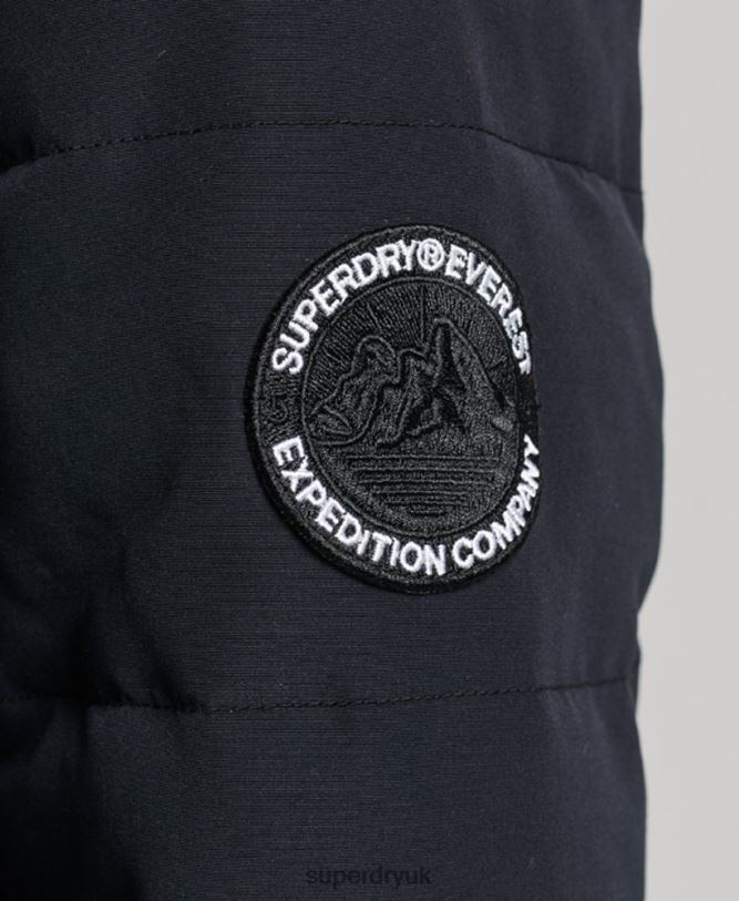 Everest Longline Puffer Coat Women Dark Grey Clothing Superdry 66N8N3588