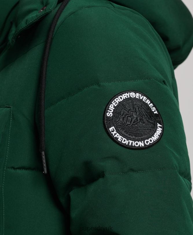 Everest Longline Puffer Coat Women Green Clothing Superdry 66N8N3704