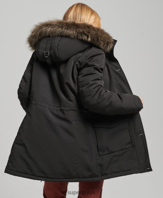 Everest Parka Coat Women Dark Grey Clothing Superdry 66N8N3780