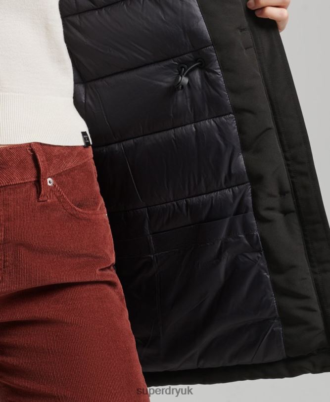 Everest Parka Coat Women Dark Grey Clothing Superdry 66N8N3780