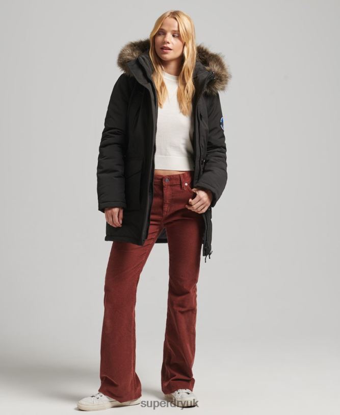 Everest Parka Coat Women Dark Grey Clothing Superdry 66N8N3780