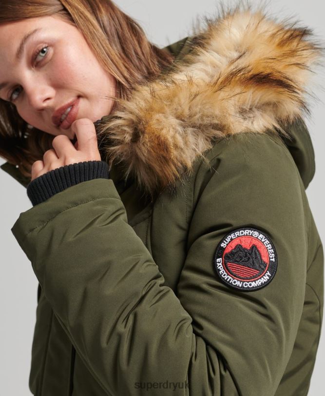 Everest Parka Coat Women Green Clothing Superdry 66N8N3781