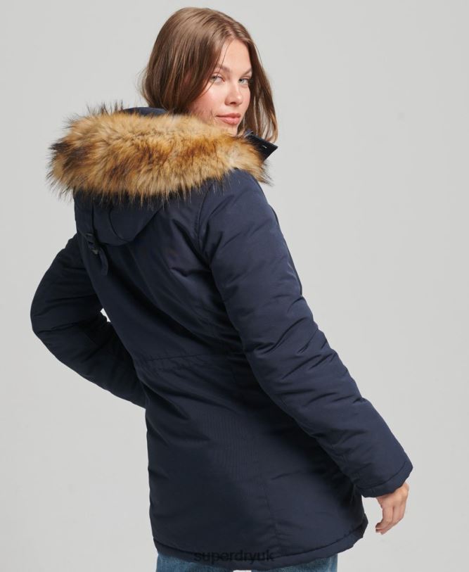 Everest Parka Coat Women Navy Clothing Superdry 66N8N5462