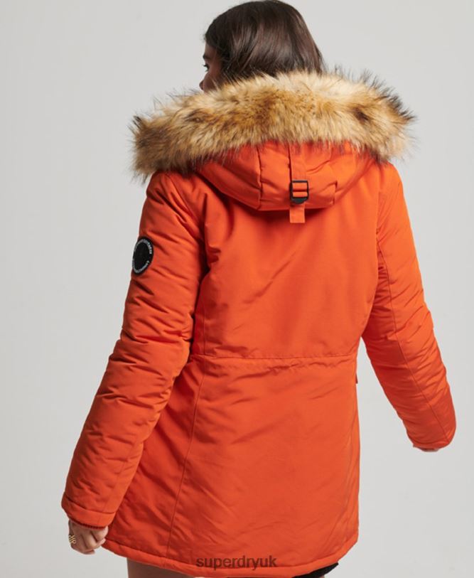 Everest Parka Coat Women Orange Clothing Superdry 66N8N3684