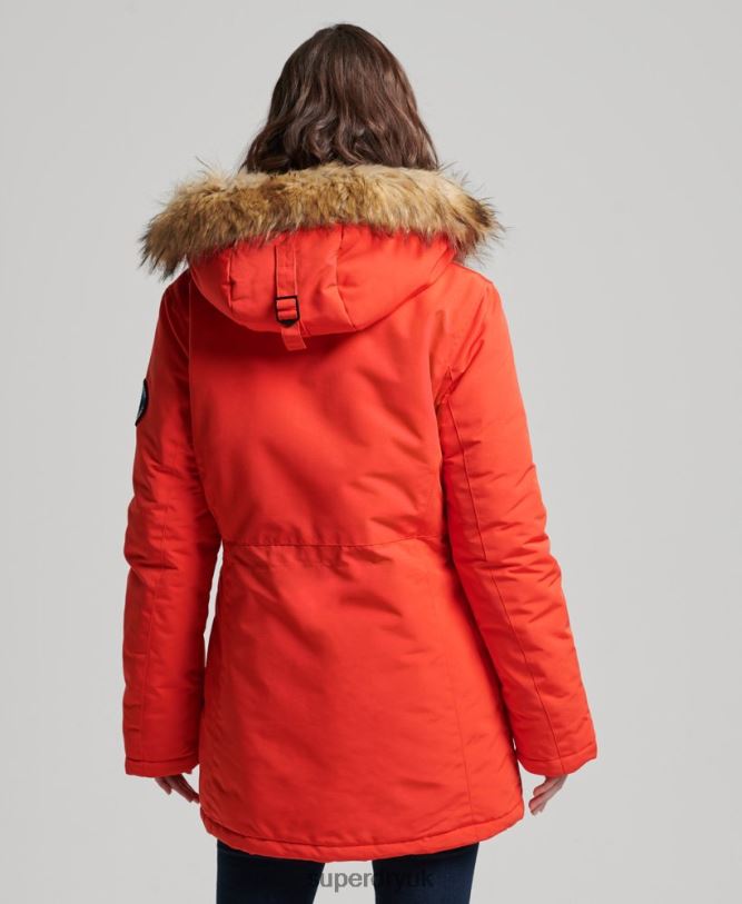 Everest Parka Coat Women Orange Clothing Superdry 66N8N3785