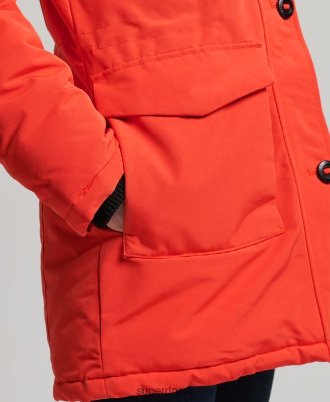 Everest Parka Coat Women Orange Clothing Superdry 66N8N3785