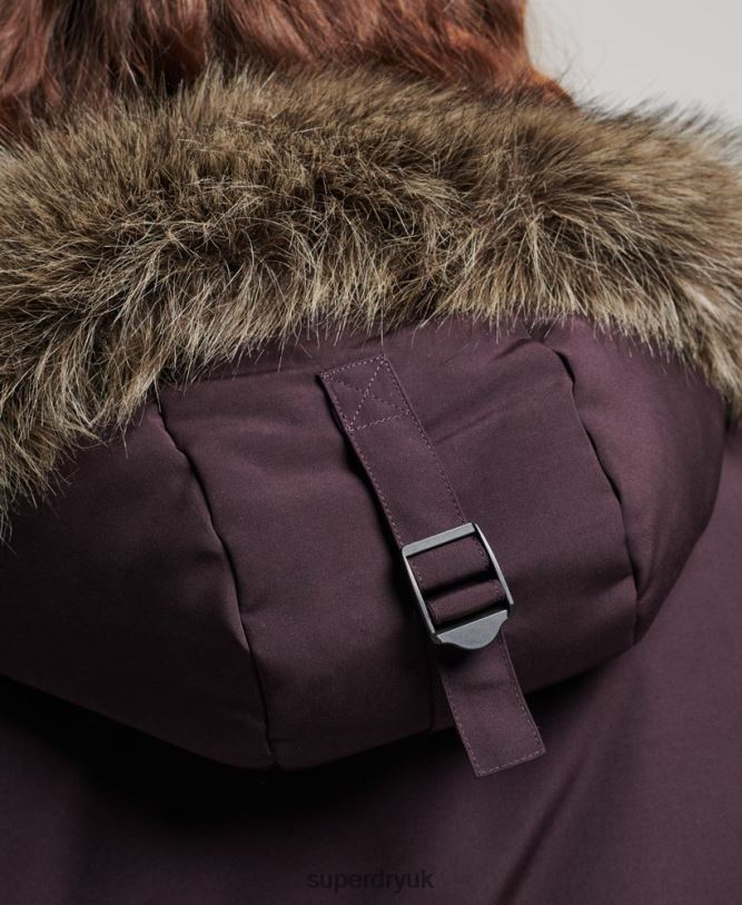 Everest Parka Coat Women Purple Clothing Superdry 66N8N3786