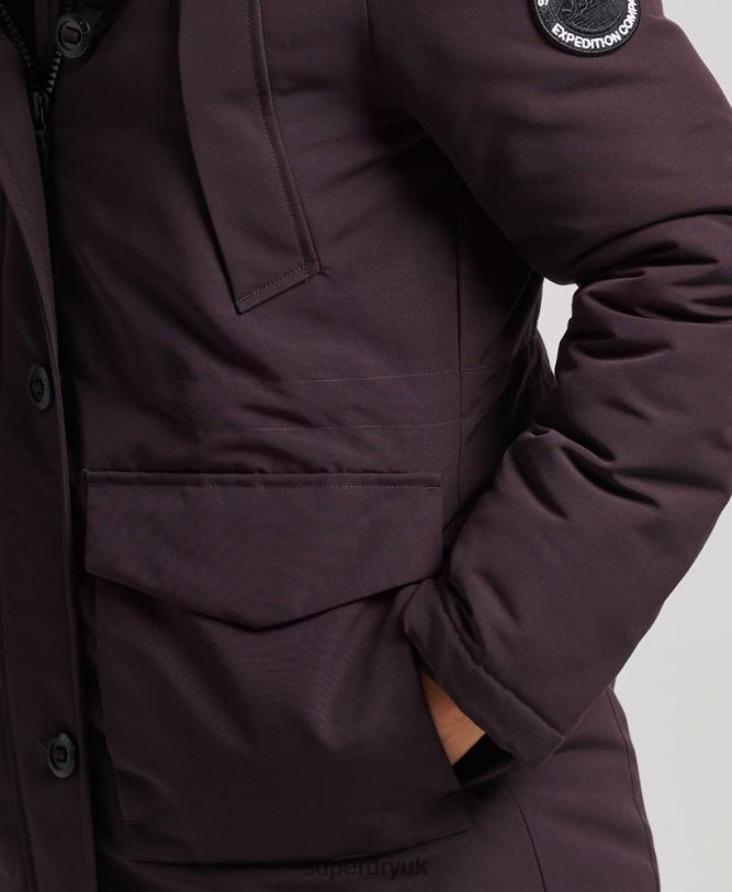 Everest Parka Coat Women Purple Clothing Superdry 66N8N3786