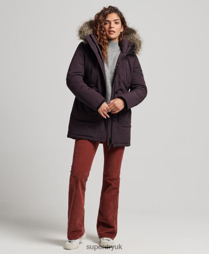 Everest Parka Coat Women Purple Clothing Superdry 66N8N3786