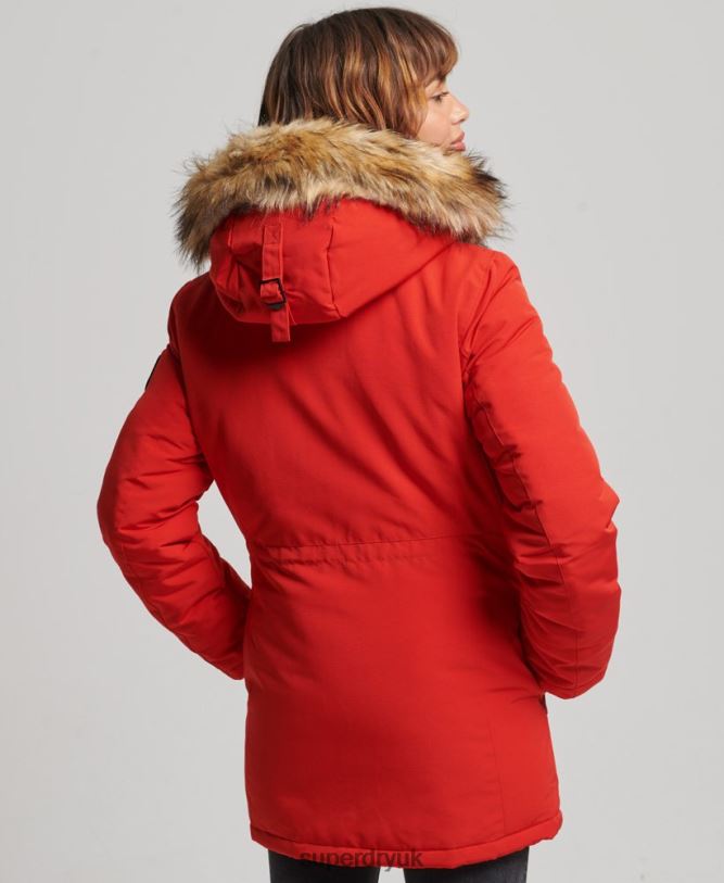 Everest Parka Coat Women Red Clothing Superdry 66N8N3808