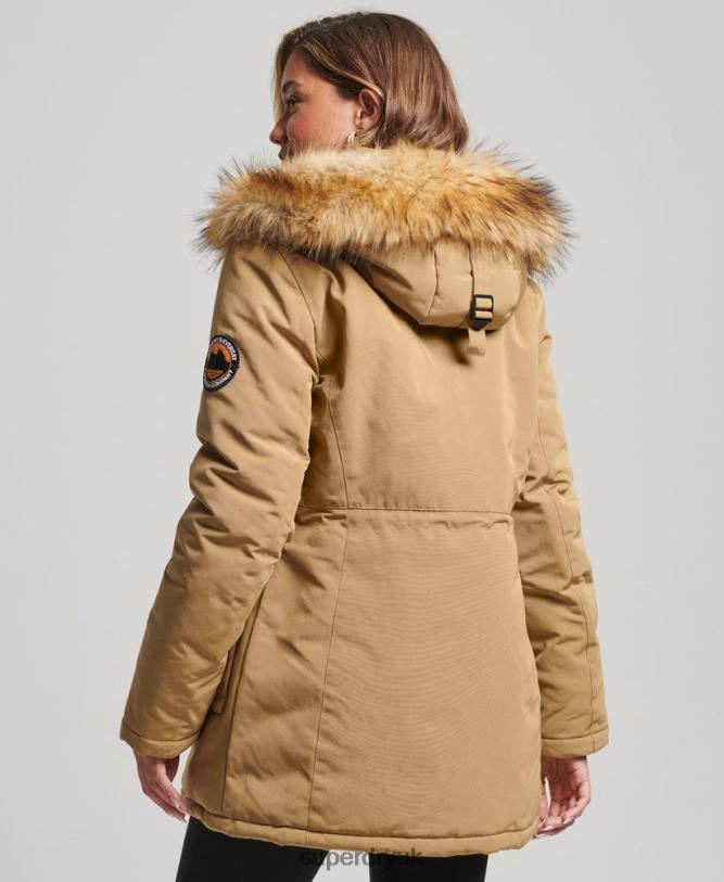 Everest Parka Coat Women Tan Clothing Superdry 66N8N5700