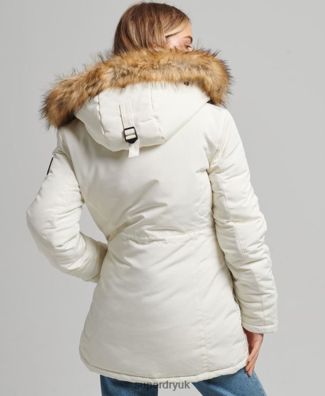 Everest Parka Coat Women White Clothing Superdry 66N8N3604