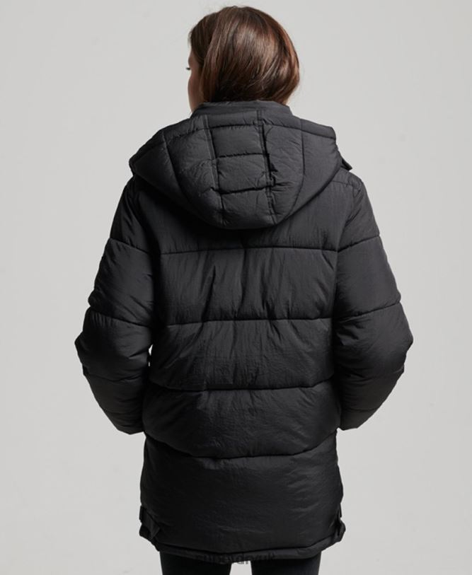 Expedition Cocoon Padded Coat Women Black Clothing Superdry 66N8N3597