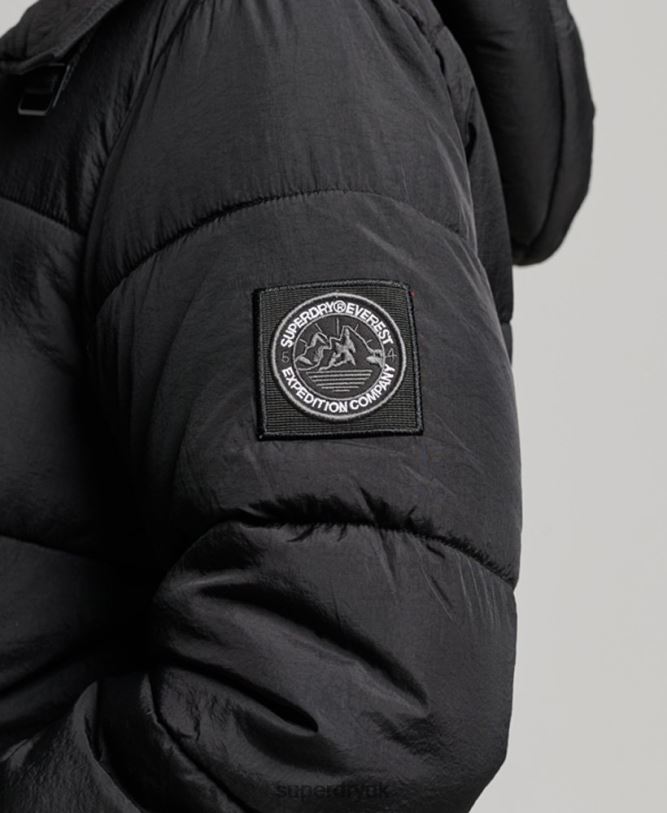 Expedition Cocoon Padded Coat Women Black Clothing Superdry 66N8N3597