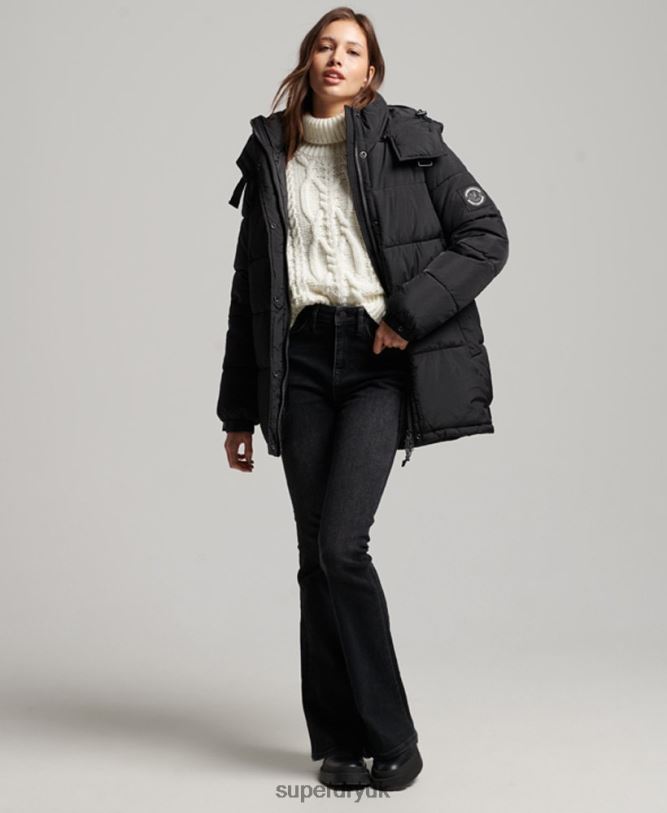 Expedition Cocoon Padded Coat Women Black Clothing Superdry 66N8N3597