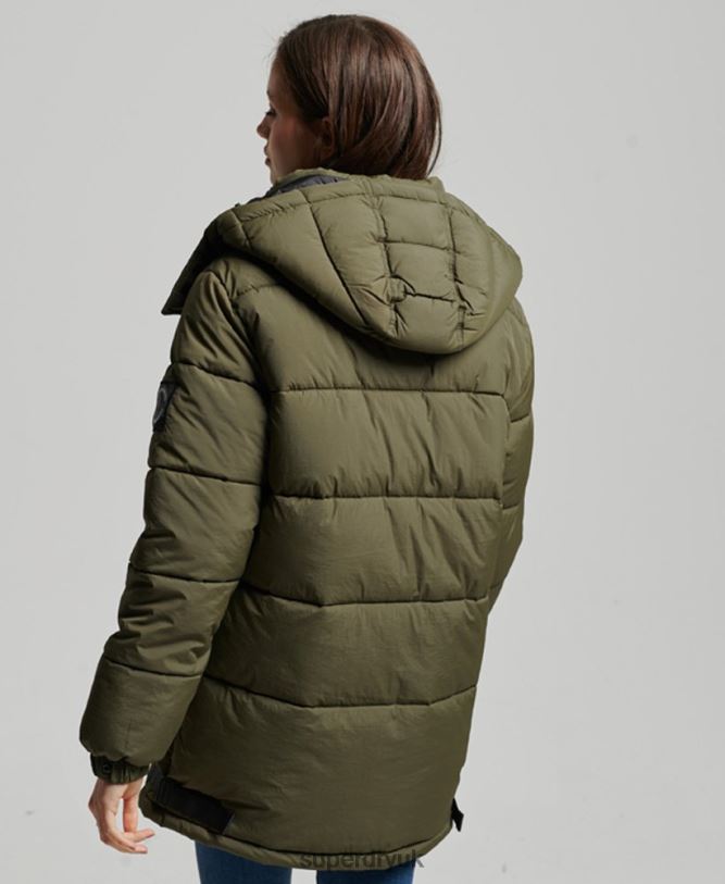 Expedition Cocoon Padded Coat Women Khaki Clothing Superdry 66N8N3644