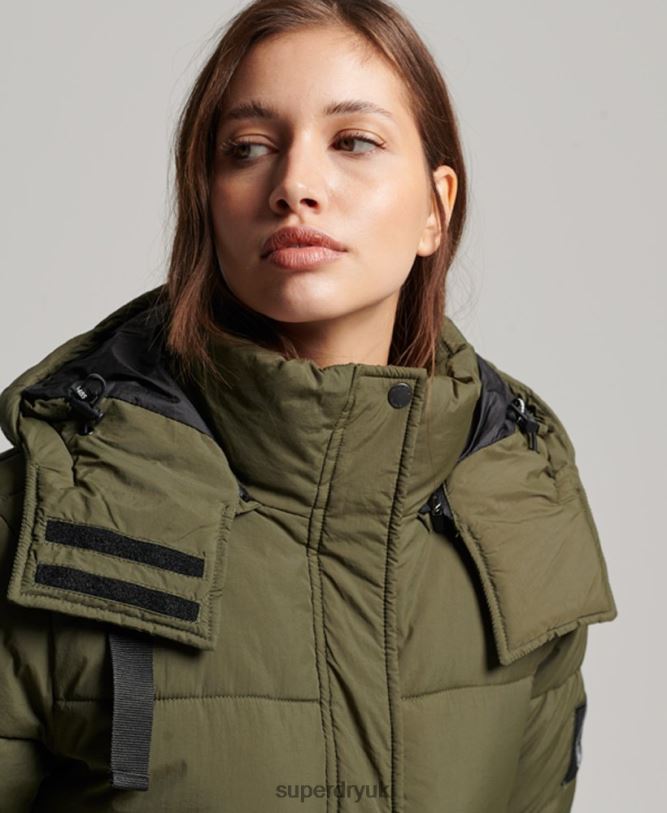 Expedition Cocoon Padded Coat Women Khaki Clothing Superdry 66N8N3644