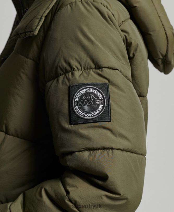 Expedition Cocoon Padded Coat Women Khaki Clothing Superdry 66N8N3644